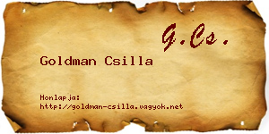 Goldman Csilla névjegykártya